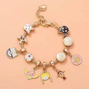 Sailor Moon Hot Sexy Charms Bracelet Cat Anime Magic Power Jewelry